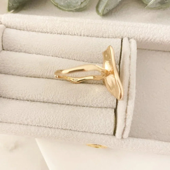 925 Sterling Silver Foil Ring Abstract Ring Modern Ring Resizable Ring Band - Picture 6 of 9